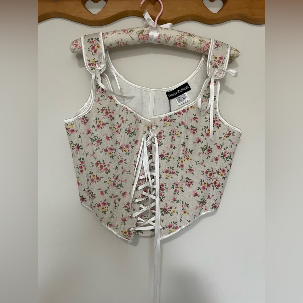Scarlet Darkness Floral Corset Top
